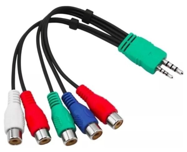 Cabo P1 P2 para 5 RCA femea AV vídeo componente e audio vermelho branco azul verde Jack - Image 2